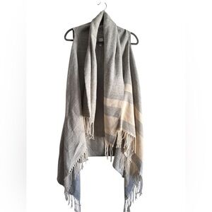 Women' a New Day Fringe Sleeveless Sweater Wrap Open Front 100% Acrylic